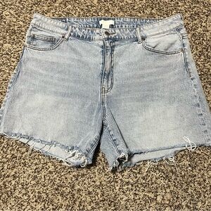 H&M Light Wash Denim Frayed Hem Shorts Size 16
Excellent Condition